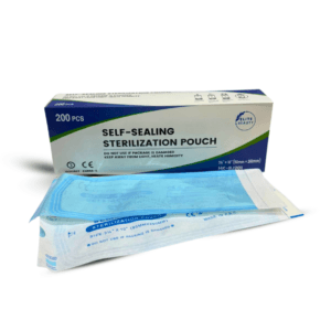 200-Piece Self Sealing Sterilization Pouch White/Blue 90mmx260mm Small